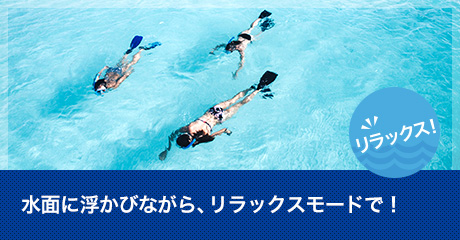 水面に浮かびながら、リラックスモードで！